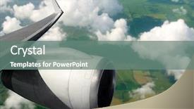  Presentation with reactor - Presentation with reactor plane - aircraft wing with turbine flying background and a gray colored foreground