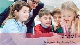  Presentation with team working together - Presentation consisting of read aloud - session in school class background and a coral colored foreground