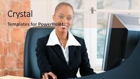  Presentation with paralegal - Beautiful slide deck featuring america latina - young female lawyer or paralegal backdrop and a coral colored foreground