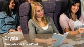  Presentation with cabin - Audience pleasing PPT layouts consisting of read book airplane cabin flight backdrop and a coral colored foreground