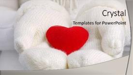  Presentation with heart - Slides enhanced with read heart on female palms background and a lemonade colored foreground