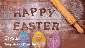  Presentation with chick - Amazing slides having read the text happy easter backdrop and a coral colored foreground