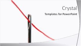 Presentation with thread - PPT layouts with sewing process close up - read thread and needle detail background and a pink colored foreground