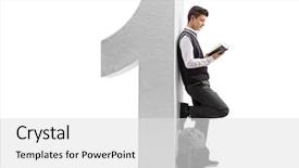  Presentation with teenage - Beautiful presentation theme featuring reading a book and lean backdrop and a white colored foreground
