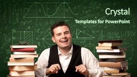  Presentation with school desk - Slide deck featuring reading a book with area background and a  colored foreground