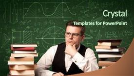  Presentation with blackboard in an abandoned school - Colorful PPT theme enhanced with reading a book with area backdrop and a  colored foreground