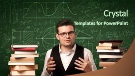  Presentation with blackboard in an abandoned school - Cool new slide set with reading a book with area backdrop and a  colored foreground