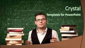  Presentation with school desk - Amazing slide deck having reading a book with area backdrop and a  colored foreground