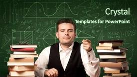  Presentation with blackboard in an abandoned school - Beautiful slides featuring reading a book with area backdrop and a  colored foreground