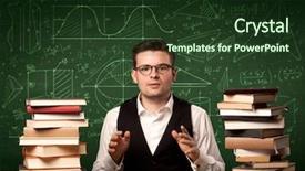  Presentation with school desk - Theme with reading a book with area background and a  colored foreground