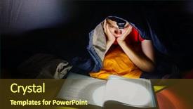  Presentation with teen suicide - Cool new PPT layouts with reading a book with flashlight backdrop and a tawny brown colored foreground