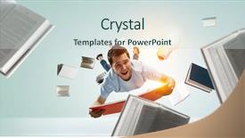  Presentation with self - PPT layouts featuring reading as self education mixed background and a sky blue colored foreground