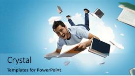  Presentation with education school literature reading - PPT theme with reading as self education mixed background and a light blue colored foreground