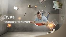  Presentation with education school literature reading - PPT layouts with reading as self education mixed background and a gray colored foreground