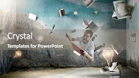  Presentation with self - PPT layouts consisting of reading as self education mixed background and a gray colored foreground