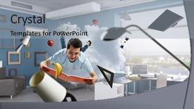  Presentation with education school literature reading - Presentation theme enhanced with reading as self education mixed background and a light gray colored foreground