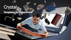  Presentation with education school literature reading - Theme featuring reading as self education mixed background and a dark gray colored foreground