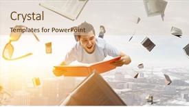  Presentation with self - Colorful PPT layouts enhanced with reading as self education mixed backdrop and a lemonade colored foreground