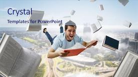  Presentation with self - Amazing PPT layouts having reading as self education mixed backdrop and a sky blue colored foreground