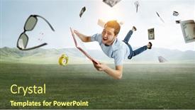  Presentation with self - Theme enhanced with reading-as-self-education-mixed background and a tawny brown colored foreground