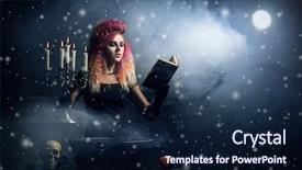  Presentation with witchcraft - Theme featuring reading book candel light - beautiful witch making witchcraft background and a navy blue colored foreground