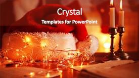  Presentation with santa claus and reindeers - Slides with reading book candel light - santa claus hat garland background and a  colored foreground