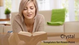  Presentation with sensuality woman black angel relaxing - PPT layouts featuring reading book copyspace on right background and a coral colored foreground