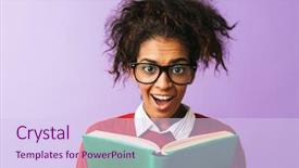  Presentation with african violet - Audience pleasing PPT layouts consisting of reading book isolated over violet backdrop and a  colored foreground