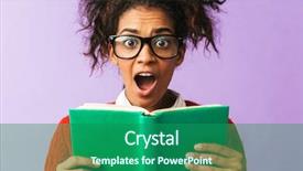  Presentation with african violet - Slide deck featuring reading book isolated over violet background and a  colored foreground