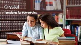  Presentation with reading table - Presentation theme featuring reading book together while sitting background and a tawny brown colored foreground