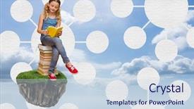  Presentation with digital books - Colorful theme enhanced with reading books with mind map backdrop and a sky blue colored foreground