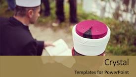  Presentation with islam funeral - Audience pleasing slides consisting of reading by imam on islam backdrop and a coral colored foreground
