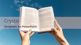  Presentation with knowledge - Presentation theme enhanced with reading-education-and-knowledge-concept background and a  colored foreground