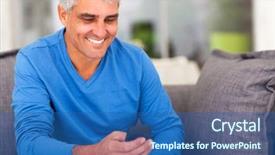  Presentation with retail smart phone - Beautiful slide set featuring reading emails on smart phone backdrop and a ocean colored foreground