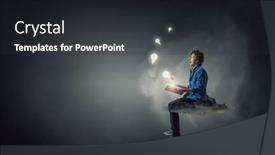  Presentation with isolation - Cool new presentation theme with reading favourite book in isolation backdrop and a dark gray colored foreground