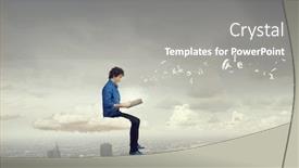  Presentation with isolation - Theme having reading favourite book in isolation background and a gray colored foreground