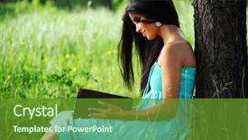  Presentation with book - Presentation enhanced with reading free - girl with book background and a tawny brown colored foreground