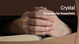  Presentation with reading bible - Amazing slide deck having reading from the holy bible backdrop and a tawny brown colored foreground