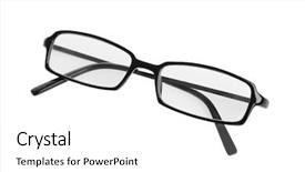  Presentation with reading - Audience pleasing slide deck consisting of reading glasses cutout on white backdrop and a  colored foreground