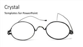  Presentation with reading assessment - Presentation design with reading glasses isolated on white background and a  colored foreground