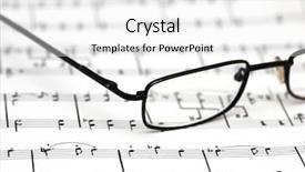  Presentation with music sheets - Presentation theme with  background and a  colored foreground