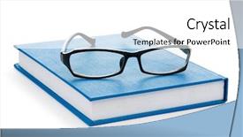  Presentation with kids reading books - Slides enhanced with reading glasses with books isolated background and a white colored foreground