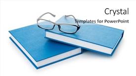 Presentation with kids reading books - Beautiful slides featuring reading glasses with books isolated backdrop and a white colored foreground