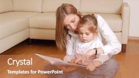  Presentation with mom daughter - Slide deck with reading her little daughter storybook background and a  colored foreground