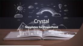  Presentation with open book - Presentation design consisting of open book with hand drawn background and a dark gray colored foreground