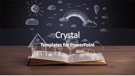  Presentation with open book - Amazing PPT theme having reading human caracter - open book with hand drawn backdrop and a dark gray colored foreground