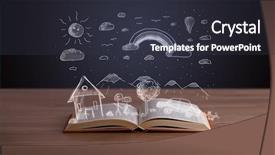  Presentation with open book - Colorful PPT layouts enhanced with love story - open book with hand drawn backdrop and a dark gray colored foreground