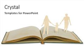  Presentation with old book - PPT layouts with good parent - paper cut family symbol background and a white colored foreground