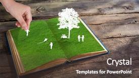  Presentation with play children - Slide set with reading human caracter - paper cut of children play background and a tawny brown colored foreground