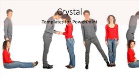  Presentation with women making - Colorful slide deck enhanced with business women montage - young man and woman making backdrop and a lemonade colored foreground